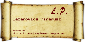 Lazarovics Piramusz névjegykártya